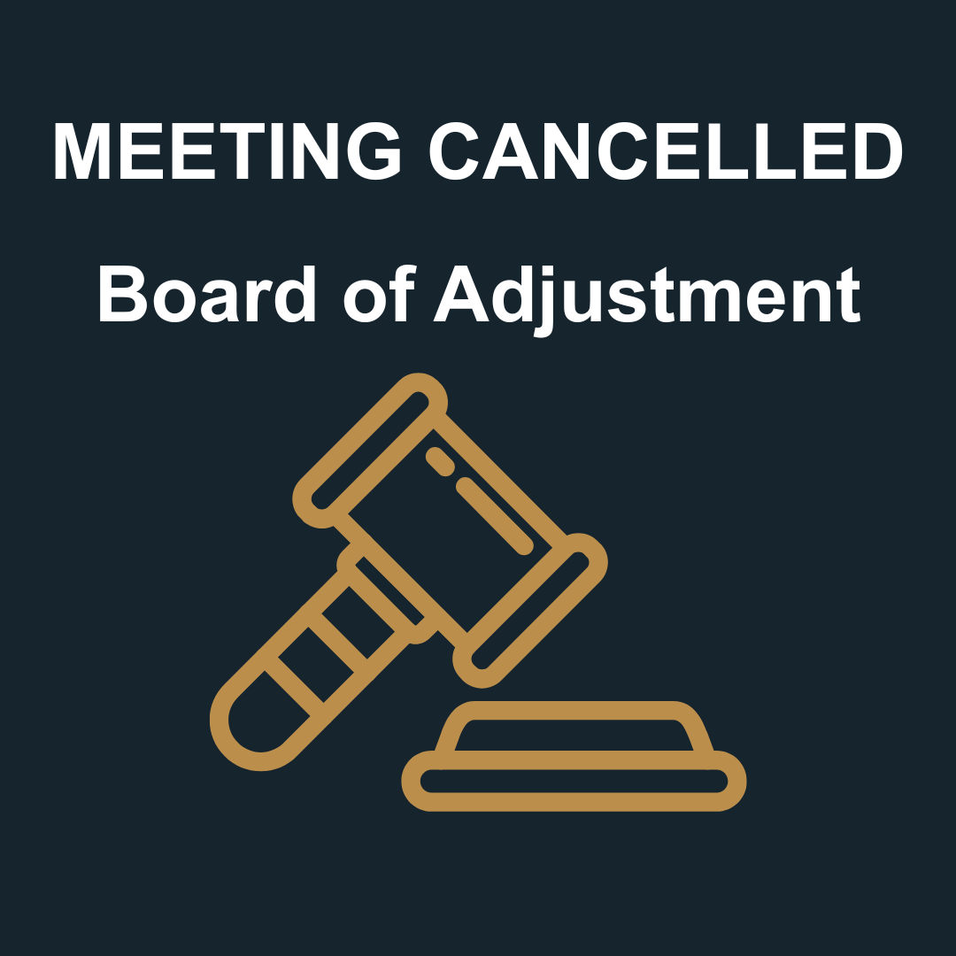 Board of Adjustment Meeting Cancelled